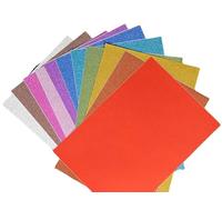 RUIYWEN 10 Hojas Cartulinas Adhesivas de Colores A4 Cartulina con Purpurina para Manualidades, Regalos y Decoraciones de Álbumes (10 Colores Aleatorios)