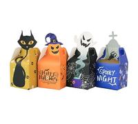 RUIYWEN 12 Cajas Papel de Dulces Halloween Cajas para Regalos, Caramelos, Dulces, Galletas, Favores, Recuerdos, Decoraciones de Fiesta de Halloween (4 Estilos, Serie Fantasma)