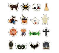 RUIYWEN Juego de 16 Cortadores de Galletas de Halloween en Forma de Calabaza Fantasma Murciélago Gato, Moldes de Acero Inoxidable para Galletas Fondant Chocolate