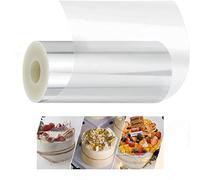 RUIYWEN Rollo de Film Trasparente para Bordes de Tartas, Collar de Pastel Material PET Acetato para Decoración de Tartas, Chocolate, Mousse, Postre, Dulces, Pastelería (12cm x 10m)