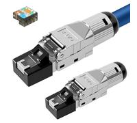 RUIZHI 2 conectores RJ45 CAT 8 sin herramientas LSA, 10 GBit/s para cable de red CAT7 CAT6A CAT5 para cables de red LAN rígidos Ethernet 22-26, blindado STP 50μ contactos dorados