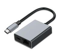 RUIZHI Adaptador de Carga USB-C/Ethernet para Chromecast (hasta 100 W de Potencia), USB C a RJ45 Ethernet 1000 Mbps para Chromecast, teléfono, Mac-Book Air, Mac-Book Pro y Windows.