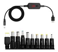 RUIZHI Cable adaptador PD a CC, 5 V/9 V/12 V/15 V/20 V, cable de router USB Boost convertidor de pantalla digital CC, conector tipo C macho a conector DC5521, cable de alimentación con cabezales