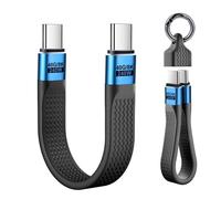 RUIZHI Cable corto USB C para banco de energía y viajes, 240 W, PD3.1, 80 Gbps, 8 K, llavero de vídeo, cable de carga para usuarios de portátiles y smartphones (13 cm, negro)
