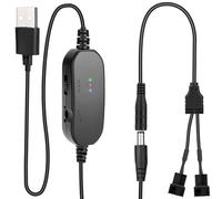 RUIZHI Control de ventilador Pwm de 2 pines, 12 V, módulo de control de velocidad de ventilador Pwm, USB DC 5 V Stepup a 12 V, 2 pines Fan Speed Controller Governor