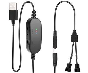 RUIZHI Control de ventilador Pwm de 2 pines, 12 V, módulo de control de velocidad de ventilador Pwm, USB DC 5 V Stepup a 12 V, 2 pines Fan Speed Controller Governor