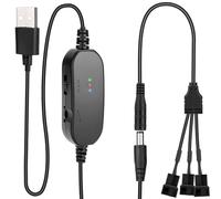 RUIZHI Control de ventilador Pwm de 3 pines, 12 V, módulo de control de velocidad de ventilador Pwm, USB DC 5 V Stepup a 12 V, 2 pines Fan Speed Controller Governor