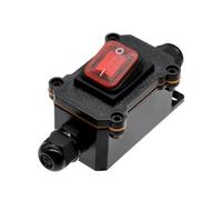 RUIZHI Interruptor de cable impermeable IP67, 12 V CC, 20 A, DPST de 4 pines, interruptor basculante de encendido/apagado para uso en exteriores, con botones de luz roja LED