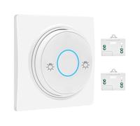 RUIZHI Juego de interruptores de luz inalámbricos resistentes al agua, RF, interruptor de luz inalámbrico, sin batería, sin batería, con receptor, mando a distancia para interior y exterior (1