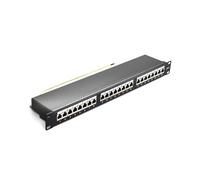 RUIZHI Panel de conexiones CAT 7, 24 puertos, 19 pulgadas, blindado RJ45, montaje en rack para servidor para conmutador de red Gigabit