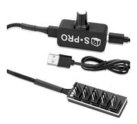 RUIZHI Regulador de velocidad de ventilador PWM de 4 pines, 12 V, con cable de alimentación USB tipo C + 4 pines, 5 vías, PWM
