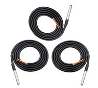 RUIZHI Sensor de Temperatura con 3 Metro Cable, Sensor de Temperatura Digital con Sonda Impermeable, Sensor Temperatura Compatible con Arduino y Raspberry Pi(3 piezas)