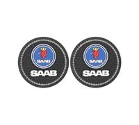 RUIZOGGUD 2 Piezas Posavasos para Coche,para Saab 93 93X 95 96 97 94X 92X 99 9X 9000 TurboX Phoenix Sonett Posavasos de Antideslizante Silicona para Coche Incrustados Interiores Accesorios