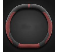 RUIZOGGUD Funda Volante Coche, para Leapmotor C10 C16 Cubierta de Volante Cuero Microfibra Antideslizante Suave Transpirable Fundas para Volante,D Type-Red