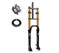RUJIXU Horquilla suspensión Fat Bike 26x4.0 Horquilla Delantera neumática Mountain Bike Horquilla BMX Horquillas Bicicletas eléctricas Recta 1-1/8" MTB Freno Disco Recorrido 190mm 2790g(Gold)