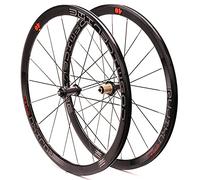 RUJIXU Juego Ruedas Bicicleta Carretera 700c Rueda Bicicleta Carreras Llantas Doble Pared 40mm 8-11 Velocidades Casete Buje Fibra Carbono Rueda Liberación Rápida Freno Llanta 1900g