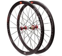 RUJIXU Juego Ruedas Bicicleta Carretera 700c Rueda Bicicleta Carreras Llantas Doble Pared 40mm 8-11 Velocidades Casete Buje Fibra Carbono Rueda Liberación Rápida Freno Llanta 1900g