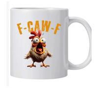 rujjftsy F-Caw-F - Taza de café con diseño de gallo enojado, divertida taza de café de pollo, taza de cerámica con mensaje secreto F*k Off, tazas de gallo de cerámica, regalo sarcástico para mujeres y