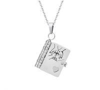 rujjftsy My Little Star - Collar con libro para hijo, collar de libro increíble, para mi hijo de mamá y papá, collares de folleto ajustables con 6 páginas de información grabada, 1pcs, Acero