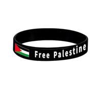 rujjftsy Pulsera de silicona con la bandera de Palestina, pulseras de silicona para Palestina, pulseras de salvo, pulsera de silicona Gaza, A