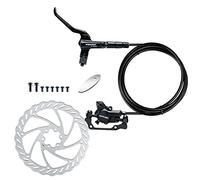 RUJOI Juego de frenos de disco hidráulicos MTB, bicicleta de montaña freno delantero izquierdo 800mm, palancas de aleación de aluminio con calibres, adaptador PM/IS y rotor de 160mm, compatible con