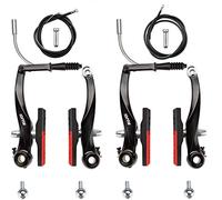 RUJOI Kit de Freno de Bicicleta, Bicicleta V Freno con Zapatos Superiores de Freno V Superiores de 72 mm y 2 Piezas de frenado de frenado y perivosa de Cable, Ideal para montaña, BMX Bike Brake Set