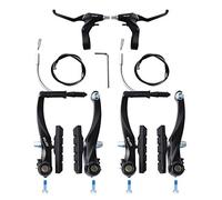 RUJOI Kit de Freno para Bicicleta Tipo V, Pinza de Freno V de 110 mm, alojas de Freno para Bicicleta de 70 mm, Palanca de Freno de Bicicleta de Aluminio, alojamiento y Cable de Freno F/R
