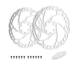 RUJOI Rotor de freno de disco de 160 mm, discos rotores de freno con 6 pernos y ajustador de freno de disco MTB ajustado para bloqueo de freno Shimano/Tektro/TRP (160 mm con rotores con 12 pernos)