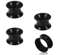 RUKAN 4 Piezas De Túneles De Silicona Para Las Orejas De 10 Mm - Negro - Tapón/Túnel De Silicona Suave - Cómodo, Sujeción Estable, Fácil De Cuidar - Para Orejas Dilatadas - Doble Acampanado