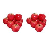 Rukauf 16 Manzanas Decorativas Rojas Artificiales - Frutas y Verduras para Decoración