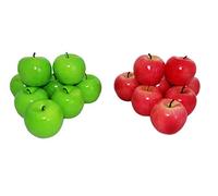 rukauf 16 manzanas decorativas rojas y verdes artificiales.