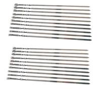 Rukauf. 20 pinchos para barbacoa de acero inoxidable de 60 cm - 1 cm de ancho - sólidos 2 mm de grosor/grosor