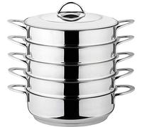 rukauf 30 cm Bio Vapor eléctrica, Mantowarka - Juego, gardampf - Juego de cazuelas (Acero Inoxidable con Tapa de Acero Inoxidable