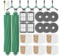 RUKHOOL 505 Combo Accesorios Recambios para iRobot Roomba Plus 505/405 / 500/400 / 506/507 Combo Repuestos Piezas Kit 6 Bolsas Polvo 2 Cepillos Principales 6 Cepillos Laterales 4 Filtros 4 Paños