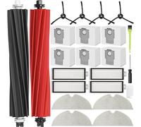 RUKHOOL Accesorios Repuestos para Roborock Q5 Pro+/ Q8 Max+ /Q8 Max Plus /Q5 Pro Plus / Q5 Max+ Q5 DuoRoller+ 6 Bolsas de Polvo, 2 Cepillo Central, 4 Cepillos Giratorio, 4 Filtros Hepa, 4 Paños