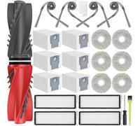 RUKHOOL Accesorios Repuestos para Roborock Qrevo Curv/Qrevo Edge 6 Bolsas de Polvo, 2 Cepillo Central, 4 Cepillos Giratorio, 4 Filtros Hepa, 4 Paños