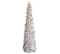 Rukjmqi Árbol de Navidad Plegable - Decoración navideña Extensible para el hogar, árbol de Navidad Plateado decoración - para Sala de Estar, Dormitorio, Oficina, Estilo rústico, Restaurante