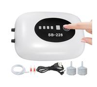 Rukjmqi Bomba de aire para acuario - Aerador De Oxígeno Recargable Y Silencioso Con 2 Salidas | Bomba De Aire Para Peceras | para Estanque Fuente Hidroponía Agua Salada Plantas Vivas Interior Exterior