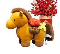 Rukjmqi Caballo de peluche, 20 cm, bonito peluche según diseño chino, suave y pequeño caballo de peluche, para adultos, niños, adolescentes, como regalo de Año Nuevo, cumpleaños o fiesta