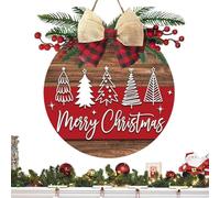 Rukjmqi Cartel de Navidad de 30 cm, decoración rústica para colgar, placas de madera para coronas de Adviento, para casa, días festivos, entrada, estilo rústico, decoración de pared, chimenea, ventana