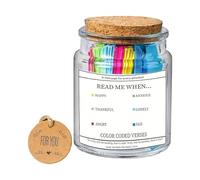 Rukjmqi Frasco de frascos de la Biblia en un tarro 6,5 x 9 cm Versos Corán Gl-as Confort Espiritual Versos Ja-r con versos de la Biblia para Colorear Papel para Mujeres Hombres Niños Amigos Musulmanes