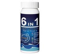 Rukjmqi Tiras Reactivas Para Bañeras De Hidromasaje - Probador De Agua - Tiras De Prueba De Agua 6 en 1 Para Salada, Dulce, Hogar, Spa, Bañera Hidromasaje, Fuente