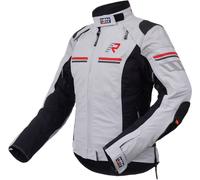 Rukka Armatou-R impermeable Chaqueta textil de motocicleta para mujer, negro-gris-rojo, tamaño 38