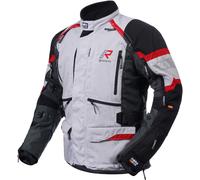 Rukka Madagasca-R Chaqueta textil de motocicleta, Gris claro/negro/rojo, Talla 46