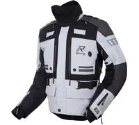 Rukka TitanTrail-R Chaqueta Textil de Motocicleta Impermeable, blanco/gris/negro, Talla 66