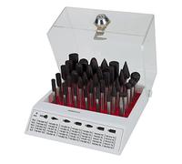 RUKO 116008TC - Surtidos de 35 fresas de metal duro TiCN con vástago de 6 mm en vitrina de plástico