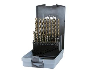 RUKO 228214RO - Juego de 19 brocas helicoidales DIN 338 tipo UNI, HSSE-Co 5