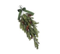 Rulbelok Adornos colgantes de aguja de pino artificial para árbol de Navidad, chimenea, ventana, escalera, festival, arreglos de plantas, colgantes de lágrima, adornos de Navidad