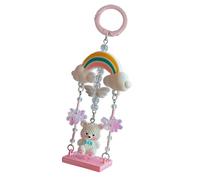 Rulbelok Llavero de oso colorido con cuentas de arco iris, accesorio resistente y ligero, bonito oso para decoración de coche, llavero de oso colorido, B, Talla única