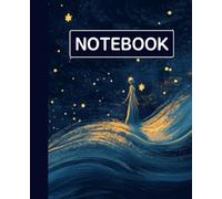 Ruled dotted line inlay Notebook for writing, for work, 7x9, notes in school, university, college, office, home. For student.: fairy tale night sky